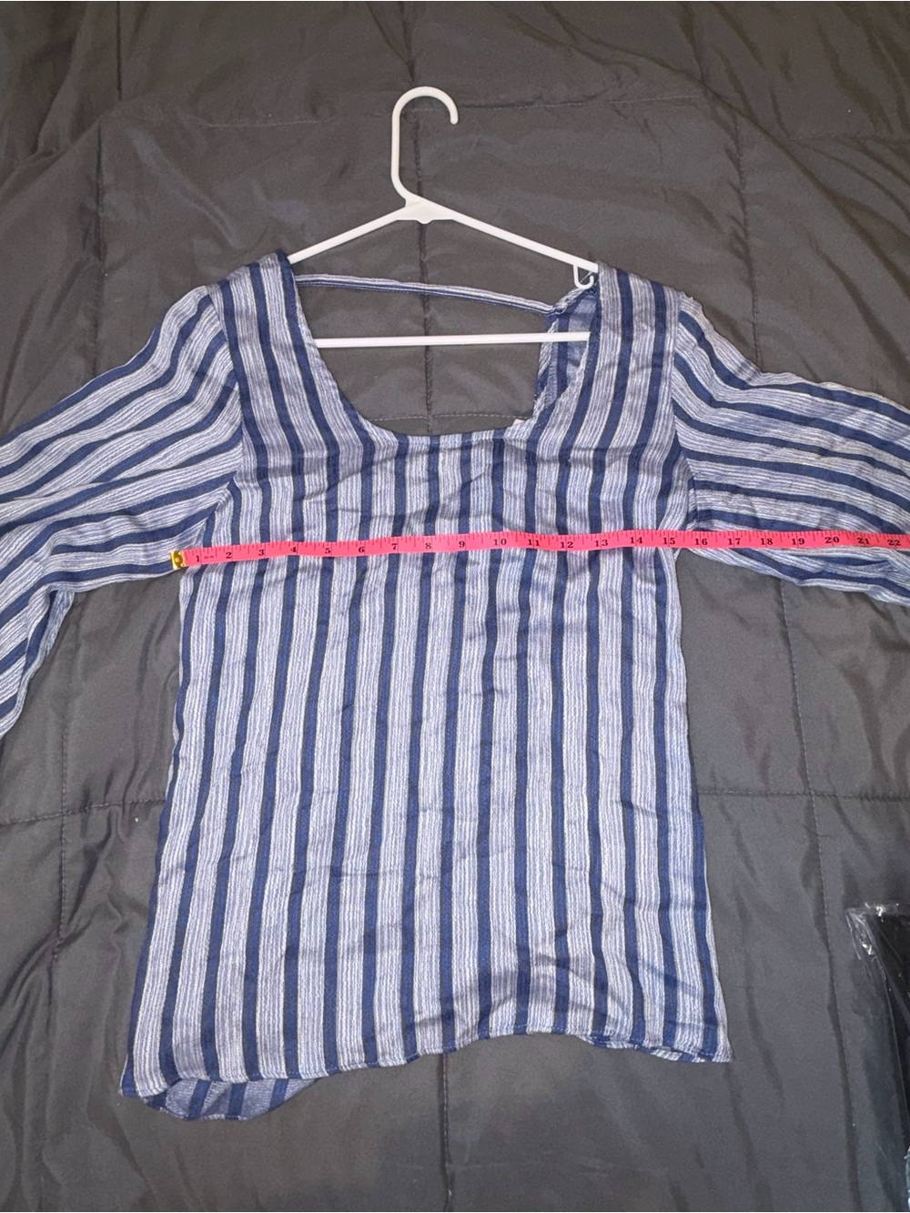 Dolan Left Coast Collection Blue & White Stripe Tie Back Blouse Size M NWT - Picture 3 of 6